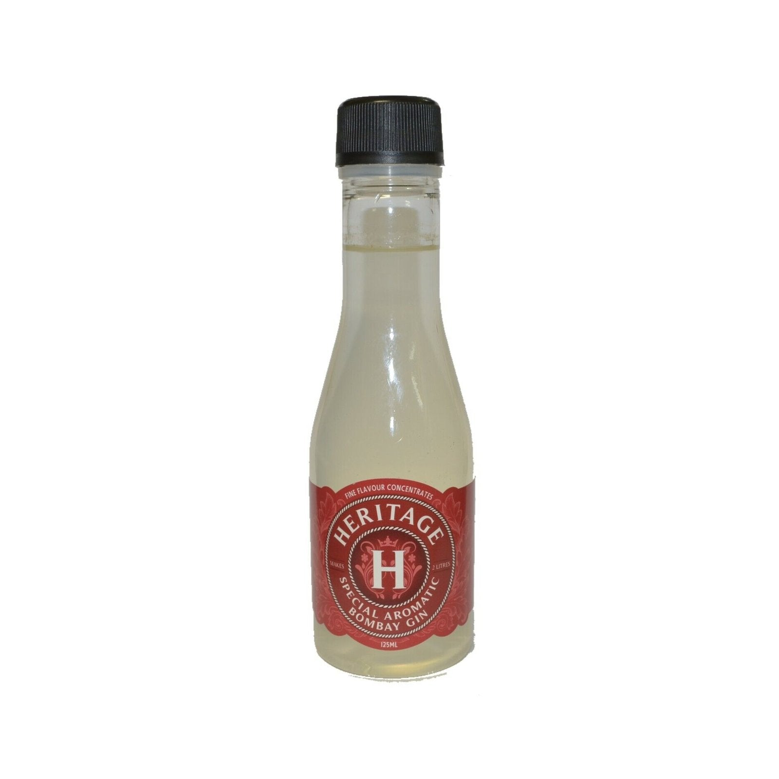 Heritage Bombay Gin 125ml flavour concentrate bottle.